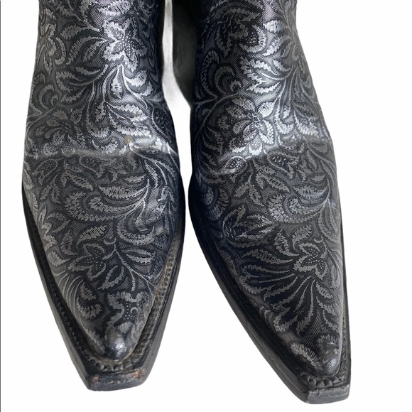 Custom E Fernandez Black and Silver Cowboy Boots - Picture 6 of 11